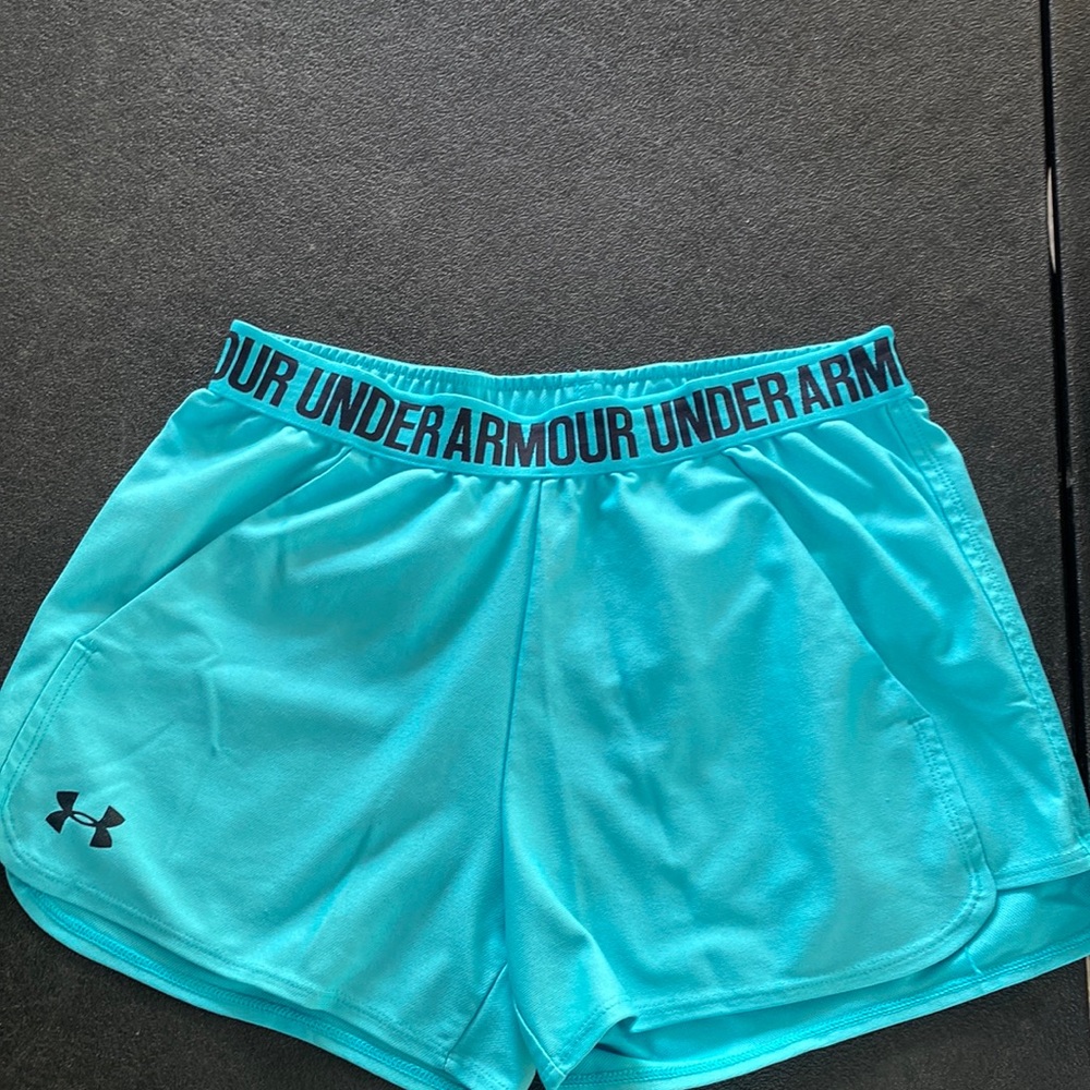 Girls Under Armour Shorts, Small- color teal